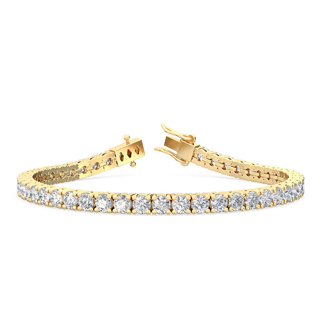 18K 7.84 ct. tw. Nature Diamond Tennis Bracelet