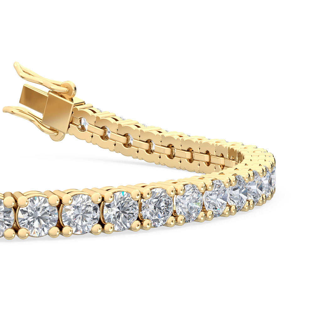 18K 7.84 ct. tw. Nature Diamond Tennis Bracelet