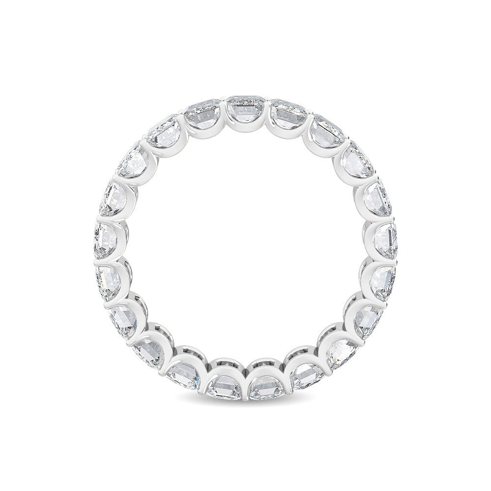 18K Emerald Cut Nature Diamond Eternity Band