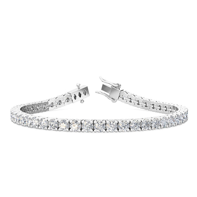 18K 7.84 ct. tw. Nature Diamond Tennis Bracelet