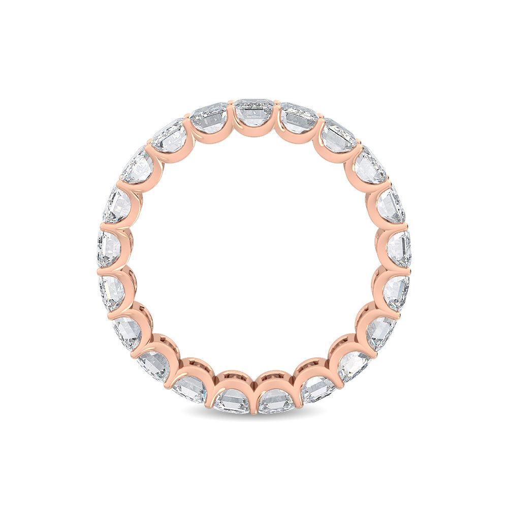 18K Emerald Cut Nature Diamond Eternity Band