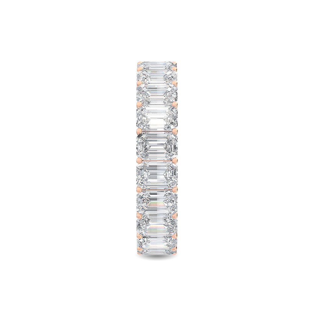 18K Emerald Cut Nature Diamond Eternity Band