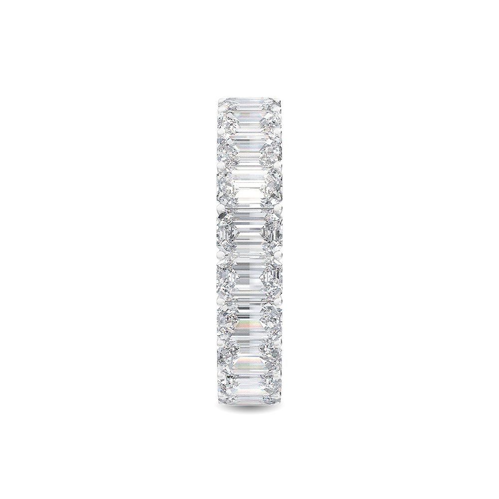 18K Emerald Cut Nature Diamond Eternity Band