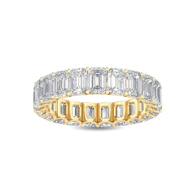 18K Emerald Cut Nature Diamond Eternity Band