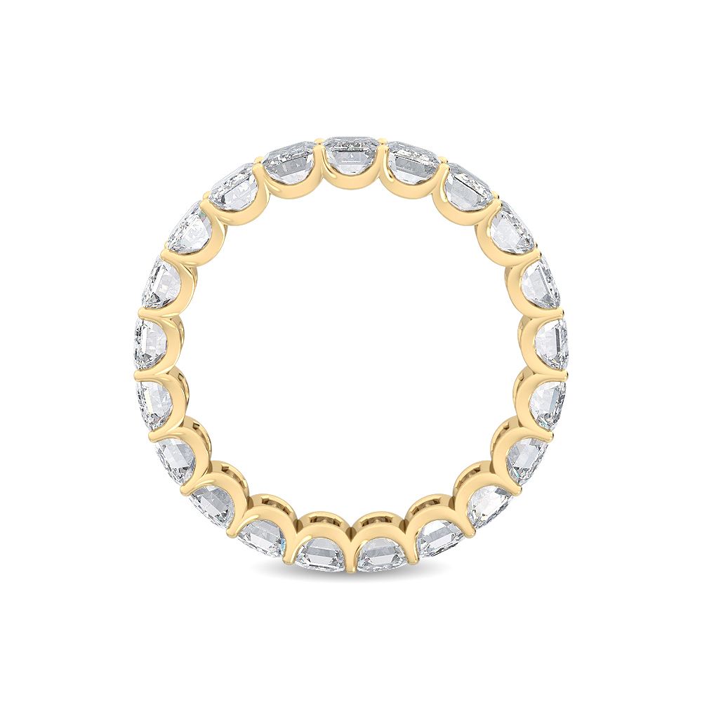 18K Emerald Cut Nature Diamond Eternity Band