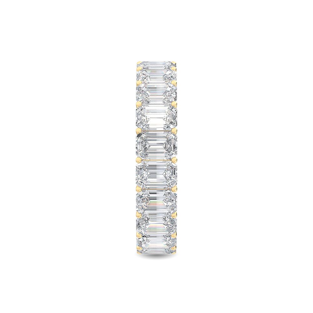 18K Emerald Cut Nature Diamond Eternity Band